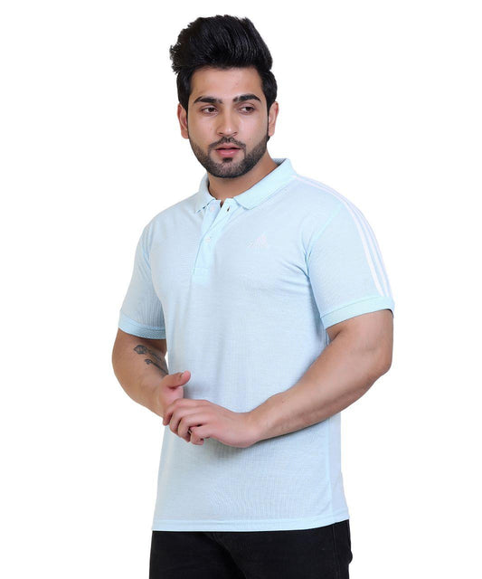 Matty Solid Half Sleeves Mens Polo Neck T-Shirt