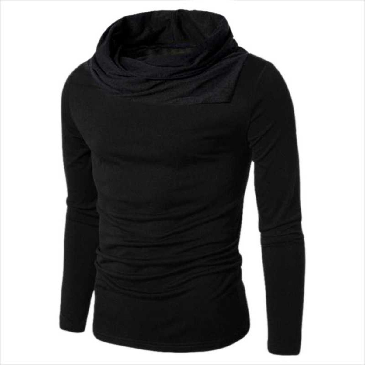 Cotton Solid Full Sleeves Mens T-Shirt